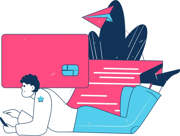 Man payment through card  Illustration