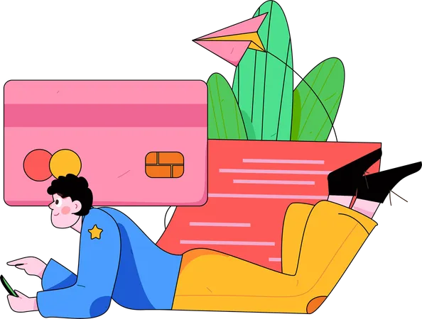 Man payment through card  Illustration