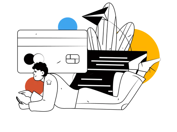 Man payment through card  Illustration