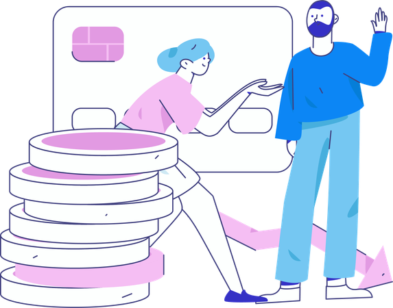 Man Payment Via Credit Card  Illustration