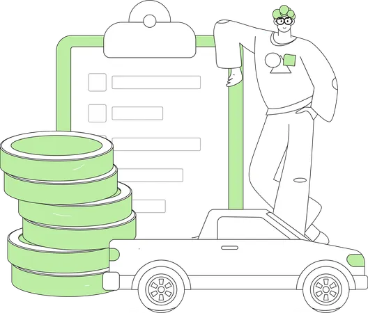 Man pays insurance debts  Illustration