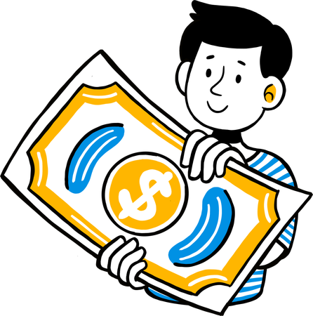 男性が代金引換で支払い  イラスト