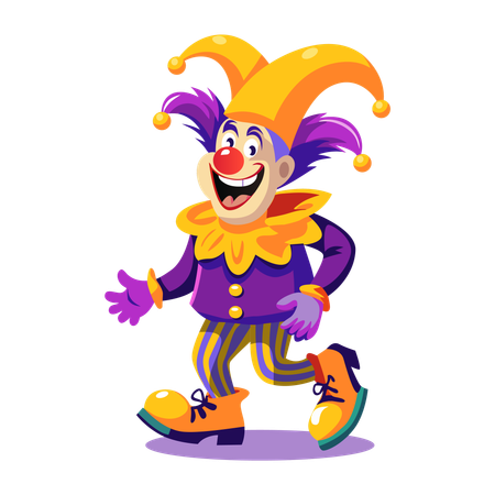 Man performing as jester  Illustration