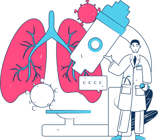 Man performs lab experiment  Illustration