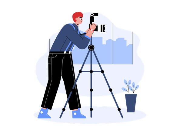 Man Photographer clicking photo  Illustration