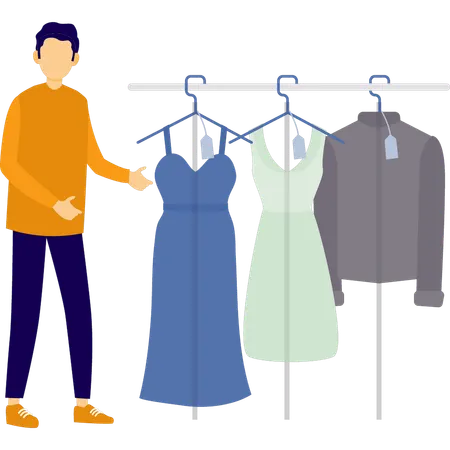 Man pick up the laundry  Illustration