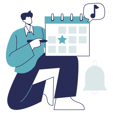 Man planning event in advance  Illustration