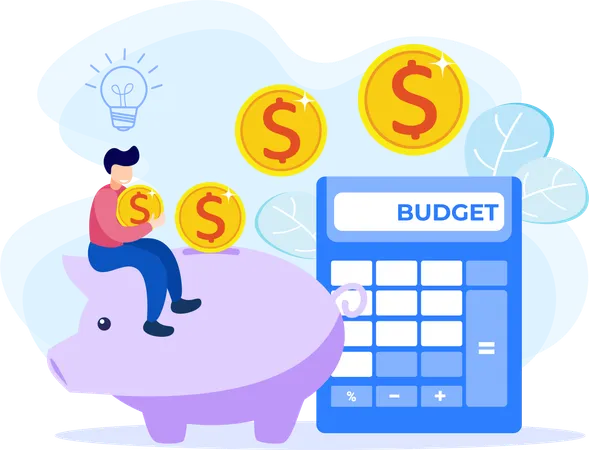 Illustration Vector Graphic Cartoon Character Of Budget Illustration