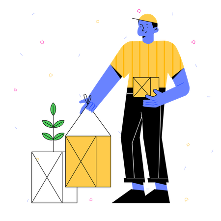 Man Planting tree  Illustration