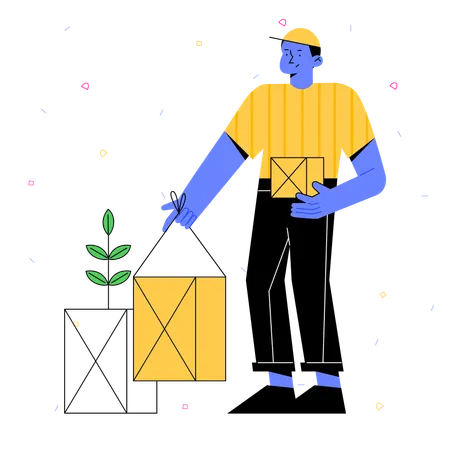 Man Planting tree  Illustration