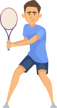 Man Play Tennis Illustration