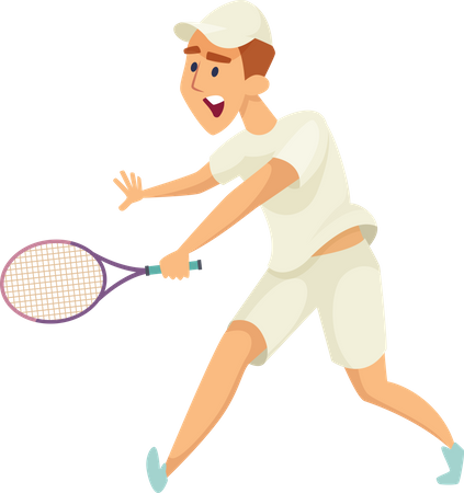 Man Play Tennis  Illustration