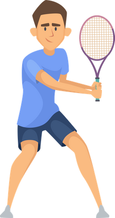 Man Play Tennis  Illustration