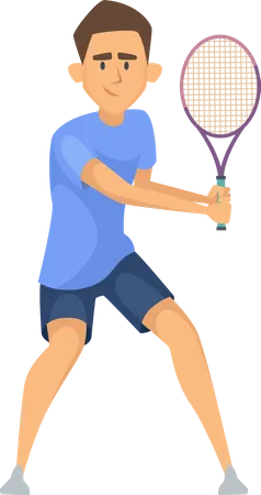 Man Play Tennis  Illustration