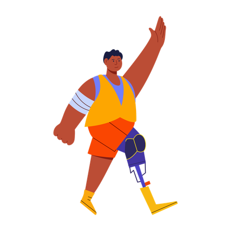 Man playing accessible sports  Illustration