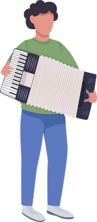 Man playing accordion Illustration