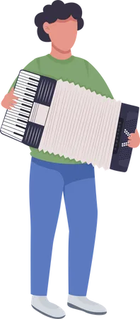 Man playing accordion Illustration