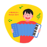 illustrations for playing accordion