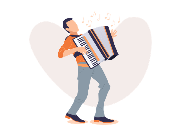 Man playing accordion  Illustration