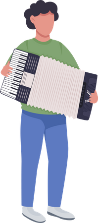 Man playing accordion  Illustration