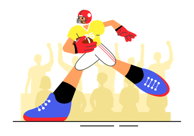 Man playing american football  Illustration