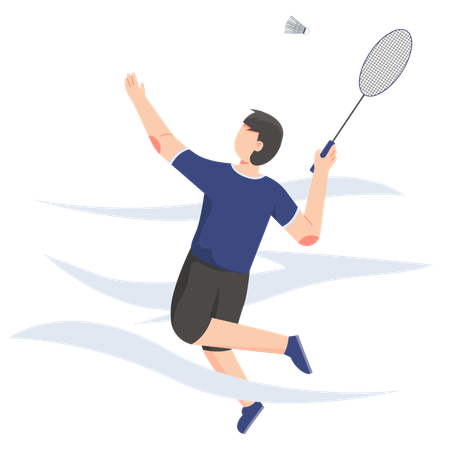 Man playing Badminton  Illustration