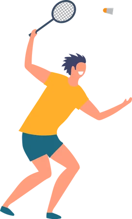 Man playing badminton  Illustration