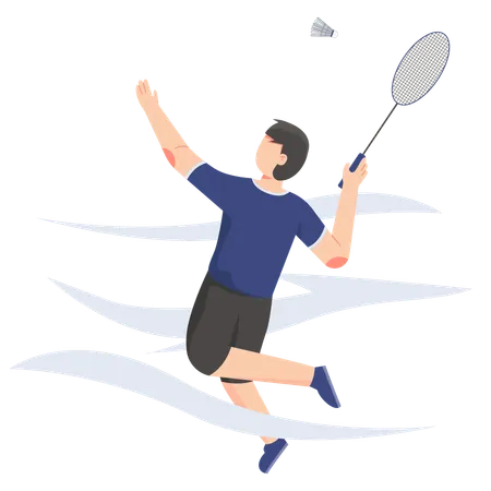 Man playing Badminton  Illustration