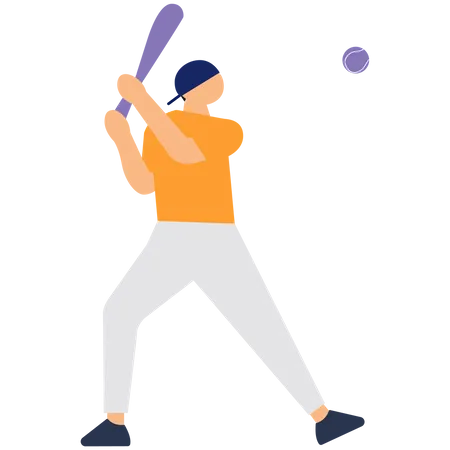 Man playing baseball Illustration