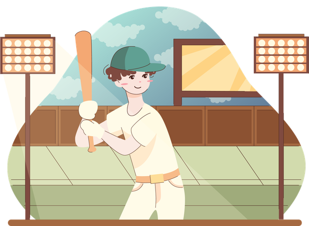 Man playing baseball  Illustration