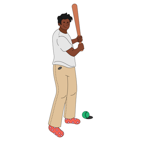 Man playing baseball  Illustration