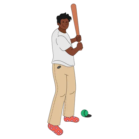 Man playing baseball  Illustration