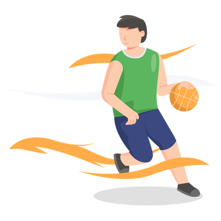 Man playing Basketball  イラスト