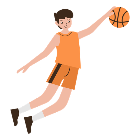 Man Playing Basketball  イラスト