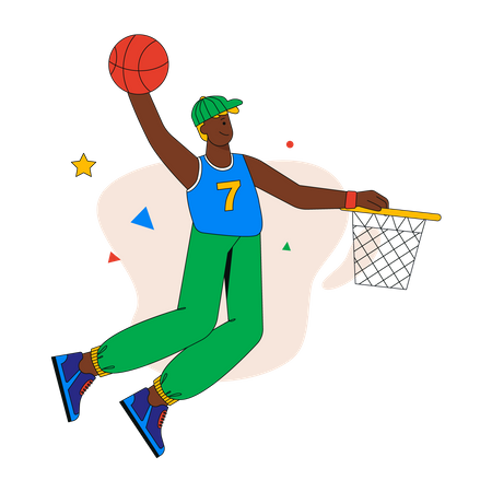 Man playing basketball Illustration