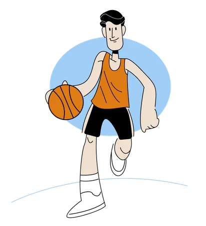Man playing Basketball Illustration