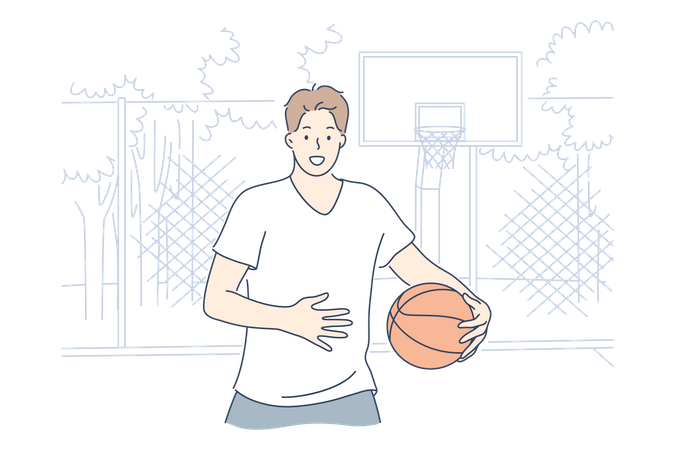 Man playing basketball  Illustration