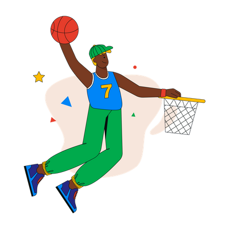 Man playing basketball  Illustration