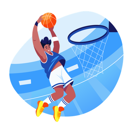 Man playing basketball  Illustration