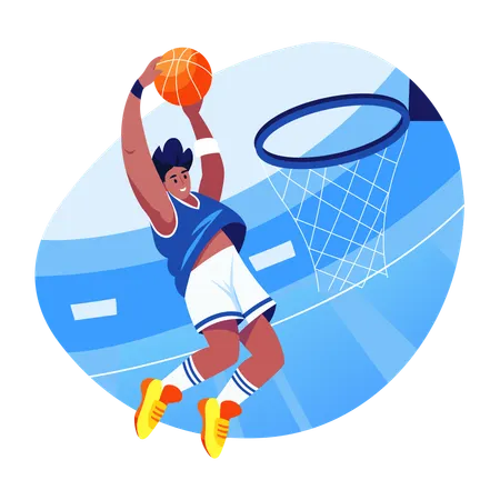 Man playing basketball  Illustration