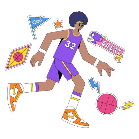 Man playing basketball  Illustration