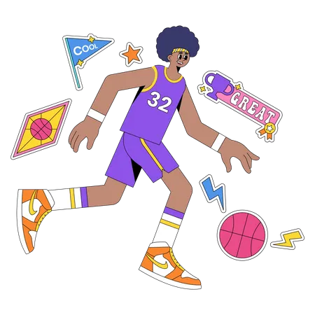 Man playing basketball  Illustration