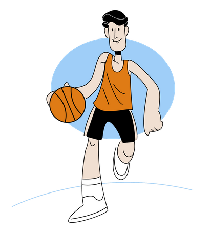 Man playing Basketball  Illustration