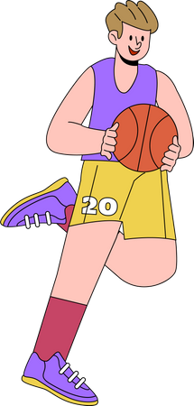 Man playing Basketball  Illustration