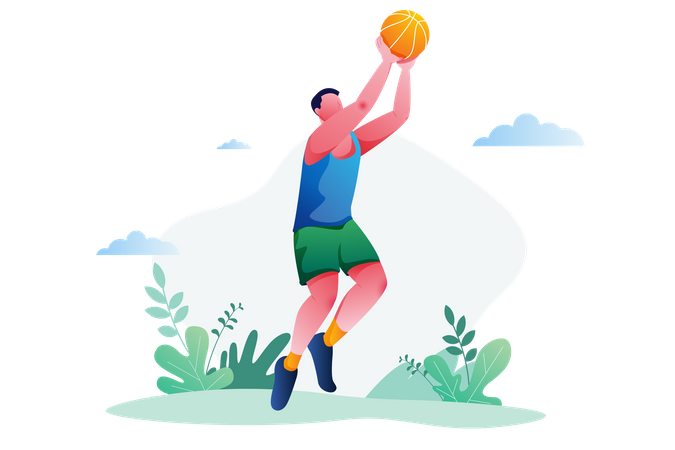 Man playing basketball  Illustration