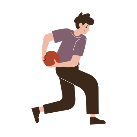 Man playing bowling  Illustration