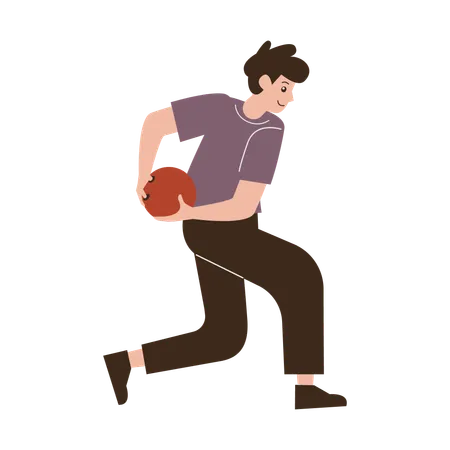 Man playing bowling  Illustration