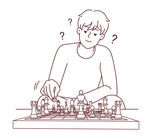 Man playing chess  Illustration