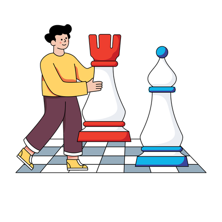 Man playing chess match  Illustration