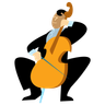 playing contrabass illustrations free